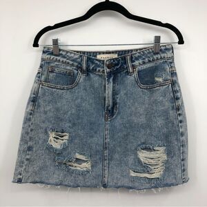 Pacsun Womens Denim‎ Mini Skirt Destructed Size 26